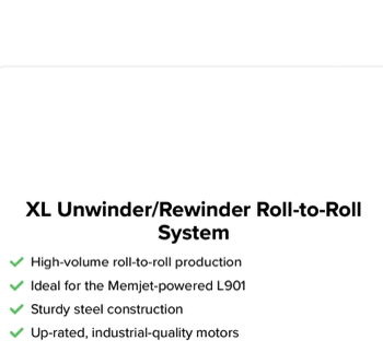 zaplabeler afinia xl unwinder rewinder roll to roll system